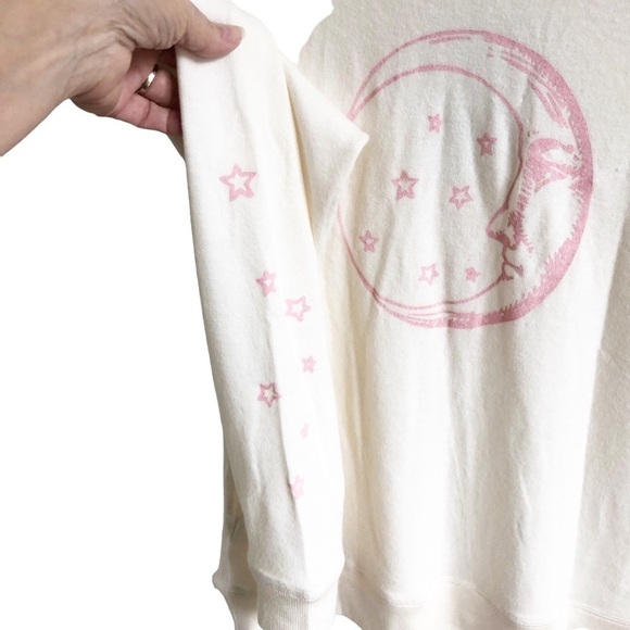 Spirit Jersey Celestial Graphic Pullover Sweater Cream Pink Medium - Picture 4 of 11